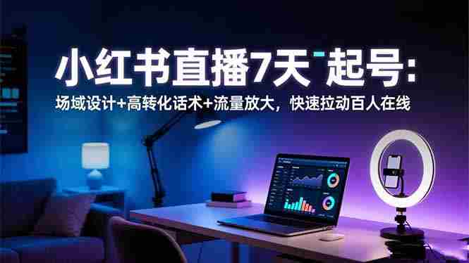 (16537期)小红书直播7天起号:场域设计+高转化话术+流量放大,快速拉动百人在线