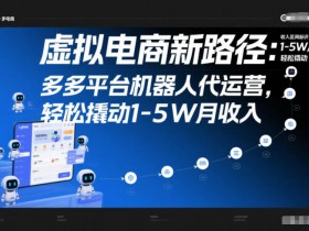 虚拟电商新路径:多多平台机器人代运营,轻松撬动1-5W月收入【揭秘】