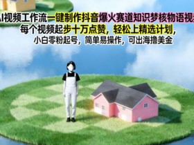 AI视频工作流一键制作抖音爆火赛道知识梦核物语视频,每个视频起步10W点赞,轻松上精选计划