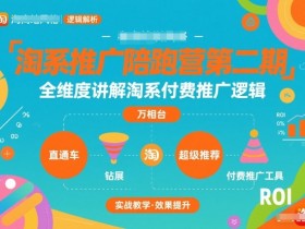 淘系推广陪跑营第二期,全维度讲解淘系付费推广逻辑