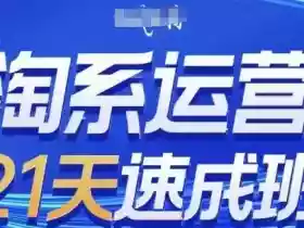 淘系运营21天速成班,0基础轻松搞定淘系运营,不做假把式,快速复制落地(更新26年2月)