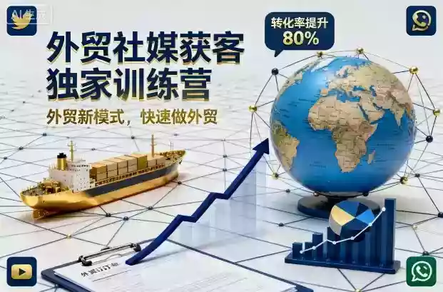 外贸社媒获客独家训练营,外贸新模式,快速做外贸(更新26年5月)