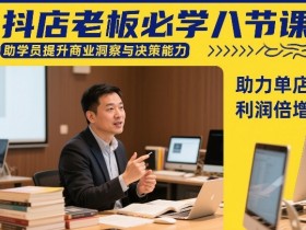 抖店老板必学八节课,助学员提升商业洞察与决策能力,助力单店利润倍增