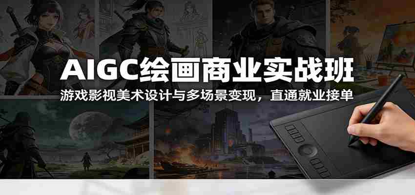 AIGC绘画商业实战班:游戏影视美术设计与多场景变现,直通就业接单
