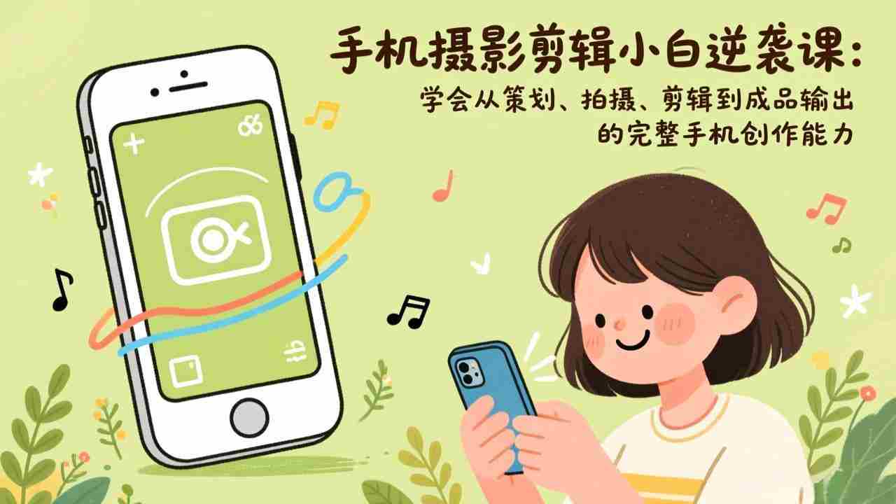 （17239期）手机摄影剪辑小白逆袭课：学会从策划、拍摄、剪辑到成品输出的完整手机创作能力