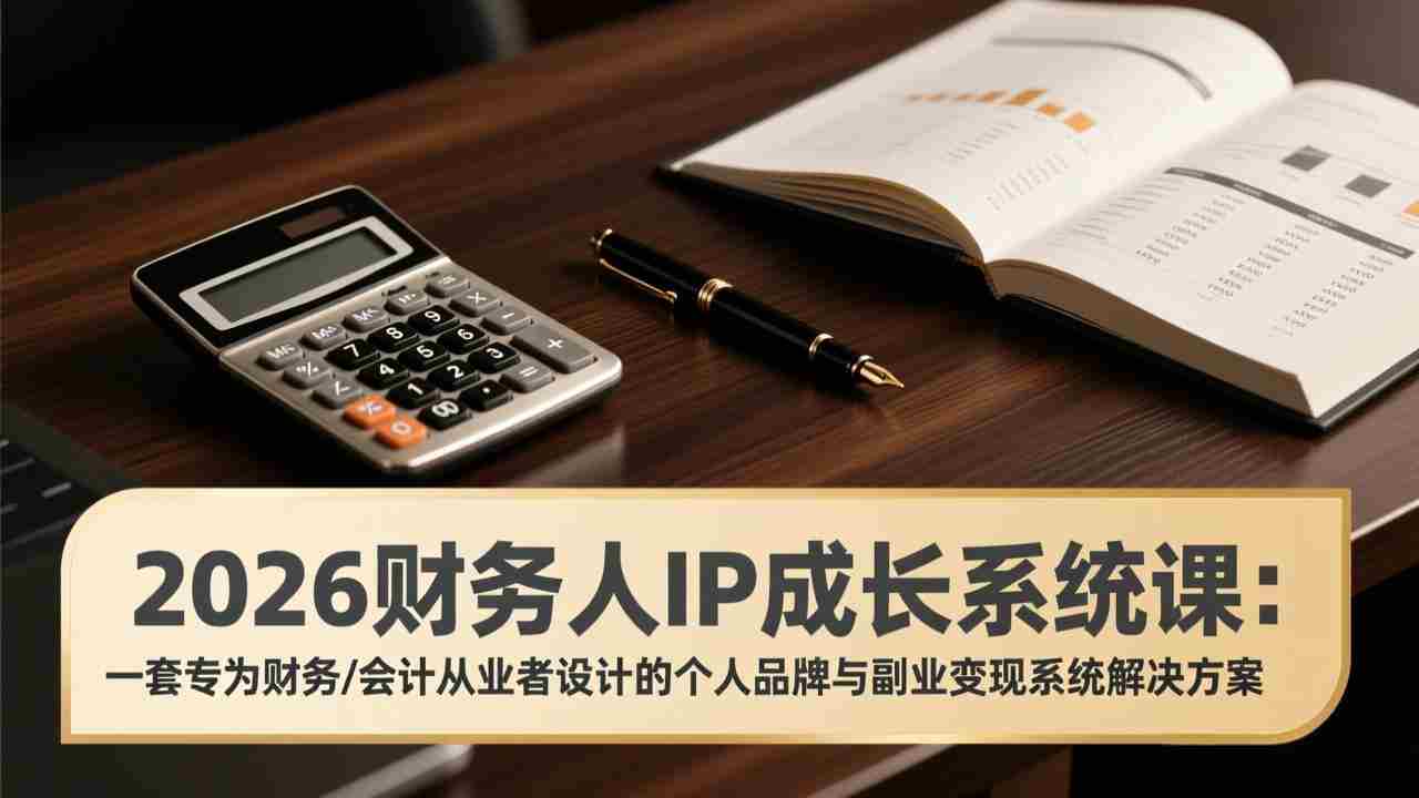 (17339期)2026财务人IP成长系统课:一套专为财务/会计从业者设计的个人品牌与副业变现系统解决方案