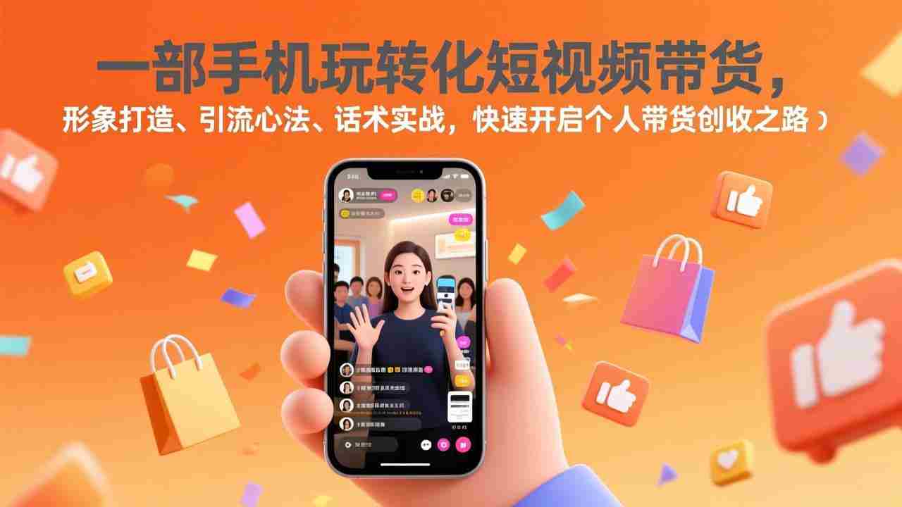 (17356期)一部手机玩转化短视频带货,形象打造、引流心法、话术实战,快速开启个人带货创收之路