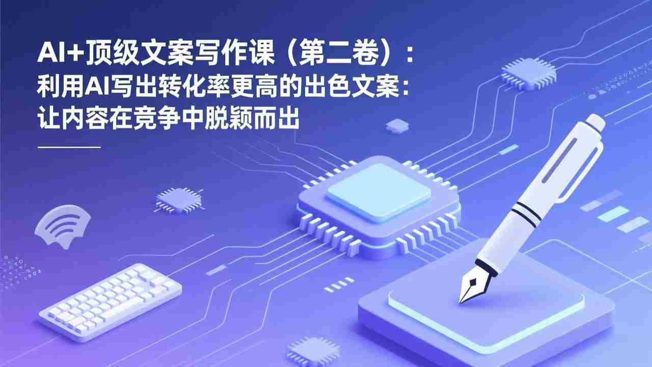 (17382期)AI+顶级文案写作课(第二卷):利用AI写出转化率更高的出色文案:让内容在竞争中脱颖而出