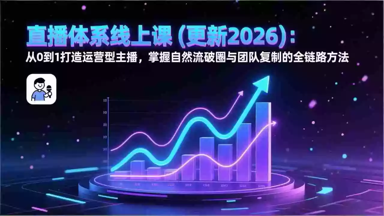 (17383期)直播体系线上课(更新2月):从0到1打造运营型主播,掌握自然流破圈与团队复制的全链路方法