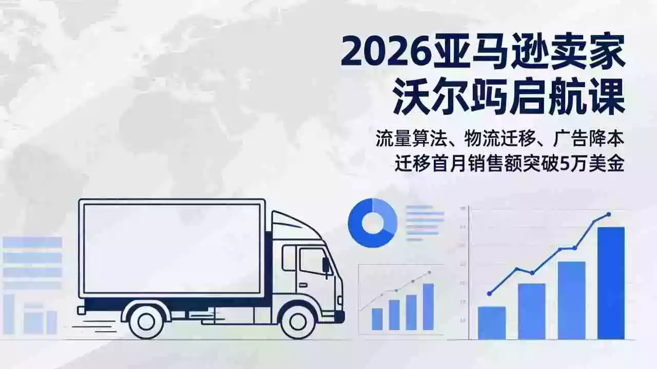 (17416期)2026亚马逊卖家沃尔玛启航课,流量算法、物流迁移、广告降本,迁移首月销售额突破5万美金