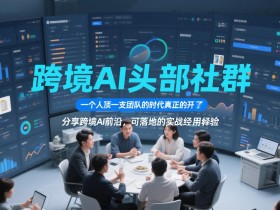 跨境AI头部社群,一个人顶一支团队的时代真正的开始了,分享跨境AI前沿,可落地的实战经验(更新)