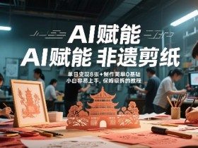 AI赋能非遗剪纸,地标性建筑爆款视频,单日变现8张+制作简单0基础,小白容易上手,保姆级拆解教程