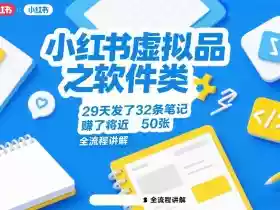 小红书虚拟品之软件类,29天发了32条笔记,賺了将近50张,全流程讲解