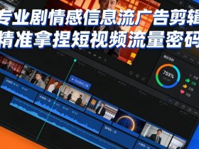 专业剧情感信息流广告剪辑,精准拿捏短视频流量密码
