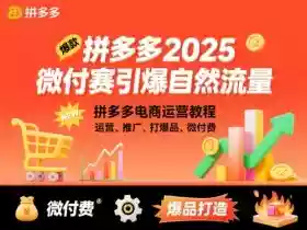 拼多多微付费引爆自然流量,拼多多电商运营教程,运营、推广、打爆品、微付费(更新26年2月)