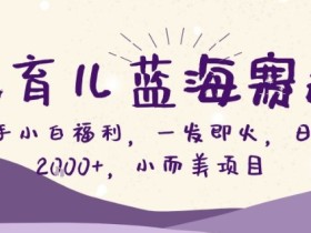 AI育儿蓝海赛道,新手小白福利一发即火,日入200+,小而美项目【揭秘】