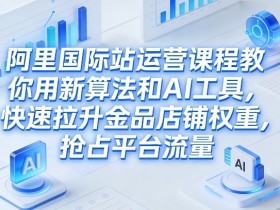 阿里国际站运营课程,教你用新算法和AI工具,快速拉升金品店铺权重,抢占平台流量(更新2026)