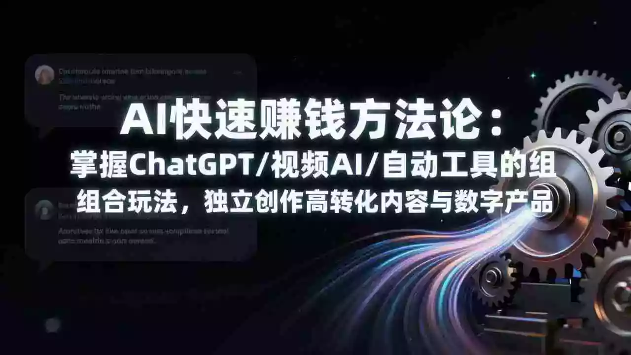 （17560期）AI快速赚钱方法论：掌握ChatGPT/视频AI/自动化工具的组合玩法，独立创作高转化内容与数字产品