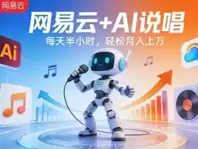 网易云+AI说唱，每天半小时，AI内容创作+流量变现，轻松月入1W
