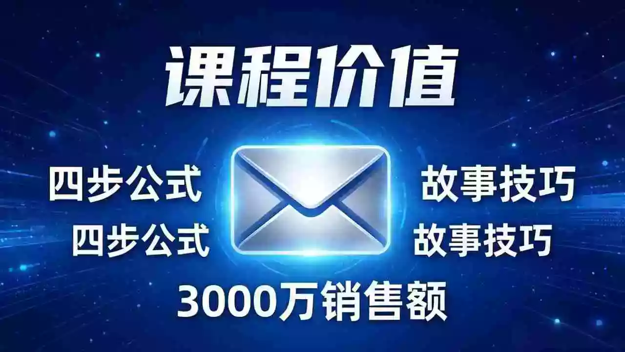 (17771期)高效邮件销售课:15分钟写出高转化邮件,四步公式+故事技巧,3000万销售额玩法拆解