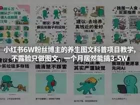 小红书6W粉丝博主的养生图文科普项目教学,不露脸只做图文,一个月居然能搞3-5W