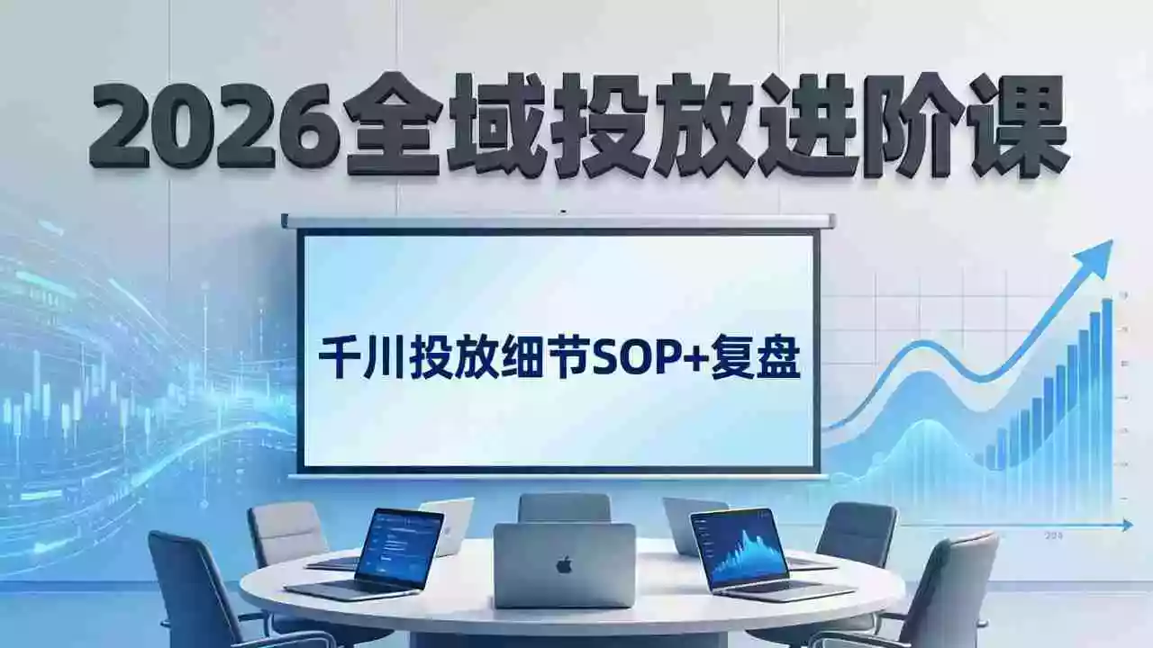 (17798期)2026全域投放进阶课:杭州线下3天实战,千川投放细节SOP+复盘,撬动自然流量