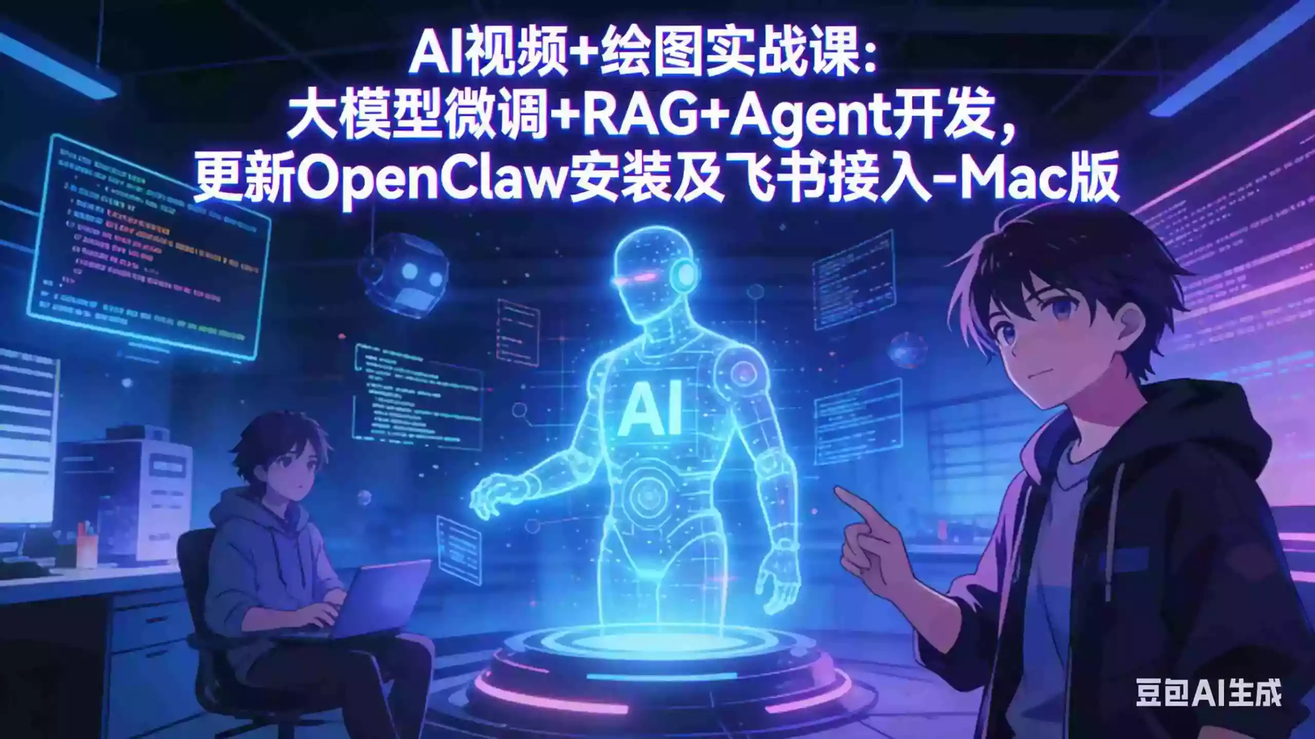 (17594期)AI视频+绘图实战课:大模型微调+RAG+Agent开发,更新OpenClaw安装及飞书接入-Mac版
