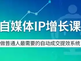 自媒体IP增长课,做普通人最需要的自动成交提效系统