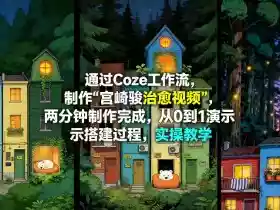 通过Coze工作流制作《宫崎骏治愈视频》,两分钟制作完成,从0到1演示搭建过程,实操教学