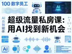 你的AI数字员工100个智能体,超级流量私房课,用AI找到新机会