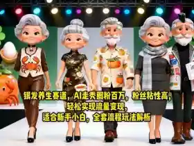 银发养生赛道,AI走秀圈粉百万,粉丝粘性高,轻松实现流量变现,适合新手小白,全套流程玩法解析