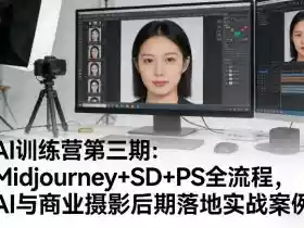 AI训练营第三期:Midjourney+SD+PS全流程,AI与商业摄影后期落地实战案例
