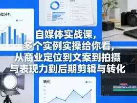 自媒体实战课，多个实例实操给你看，从商业定位到文案到拍摄与表现力到后期剪辑与转化