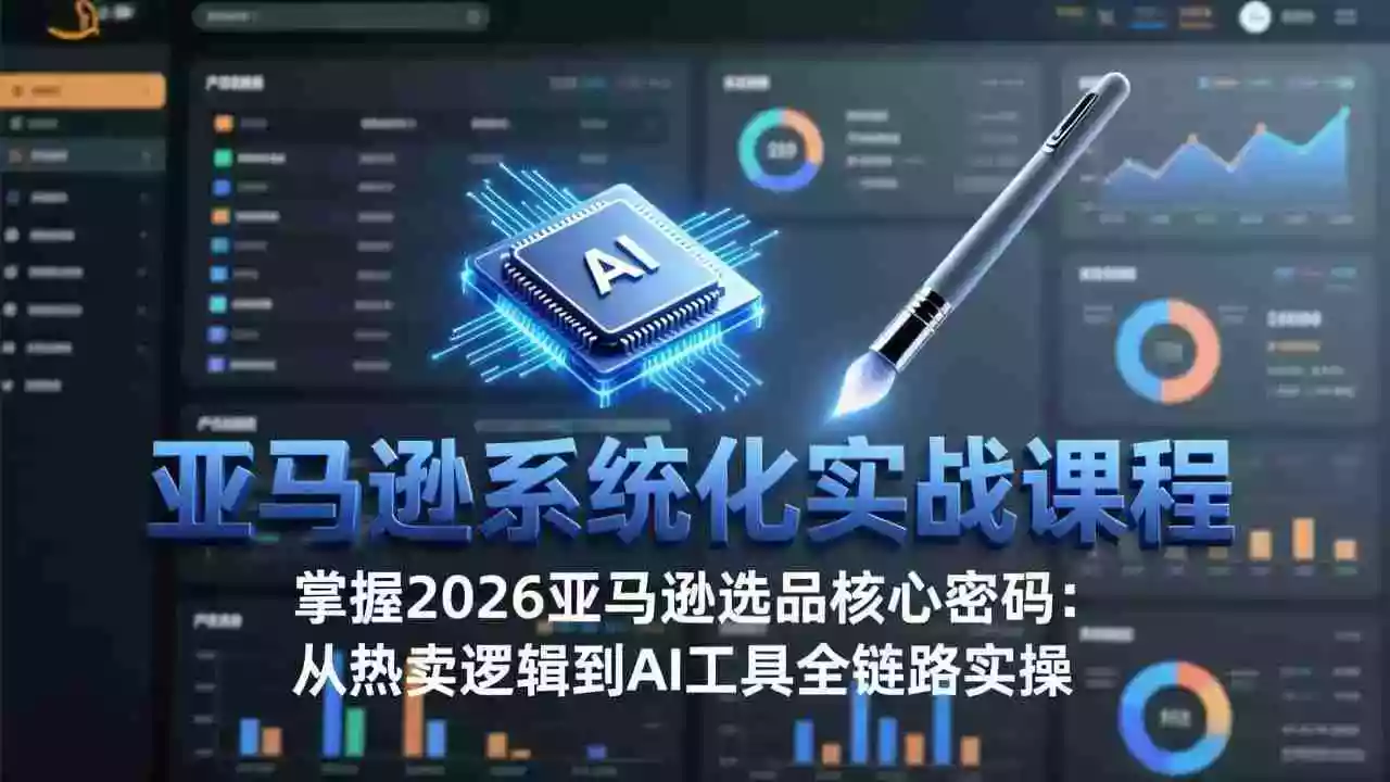 (17591期)亚马逊系统化实战课-更新3月:2026最新选品方法论,从热卖原因分析到AI作图,提升选品成功率