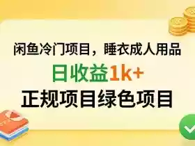 闲鱼冷门项目,情趣内衣成人用品,日收益1k+,正规项目绿色项目