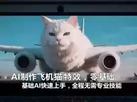 AI制作飞机猫特效,零基础AI快速上手,全程无需专业技能