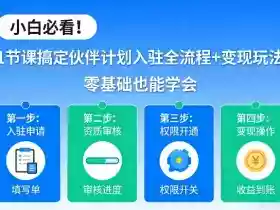 小白必看!1节课搞定伙伴计划入驻全流程+变现玩法,零基础也能学会