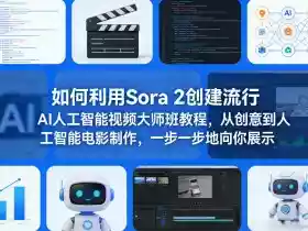 如何利用Sora 2创建流行AI人工智能视频大师班教程,从创意到人工智能电影制作,一步一步地向你展示