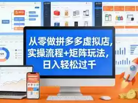 从零做拼多多虚拟店,实操流程+矩阵玩法,日入轻松过千【揭秘】