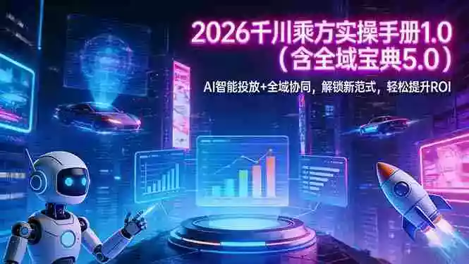 (17625期)2026 千川乘方实操手册 1.0(含全域宝典 5.0)AI 智能投放+全域协同,解锁新范式,轻松提升ROI