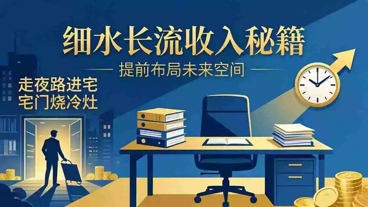（17836期）某付费文章：细水长流收入秘籍：走夜路进宅门烧冷灶，提前布局未来空间
