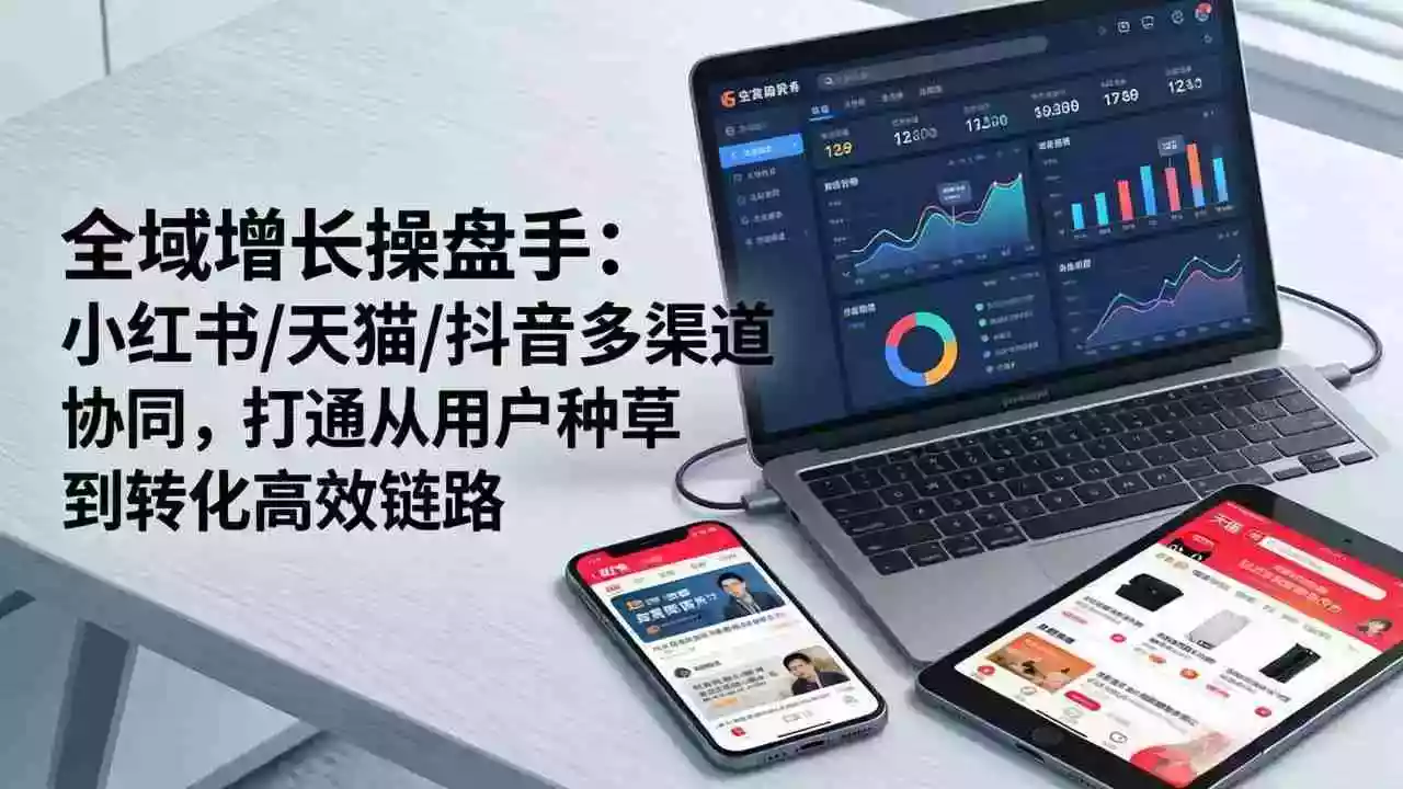 (17605期)全域增长操盘手:小红书/天猫/抖音多渠道协同,打通从用户种草到转化高效链路
