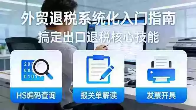 (17601期)外贸退税系统化入门指南:HS编码查询+报关单解读+发票开具,一套课程搞定出口退税核心技能