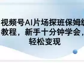 视频号AI片场探班保姆级教程,新手十分钟学会,轻松变现