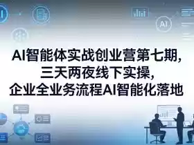AI智能体实战创业营第七期,三天两夜线下实操,企业全业务流程AI智能化落地(26年1月20-22号)
