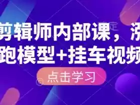IP剪辑师内部课，涨粉跑模型+挂车视频（更新）