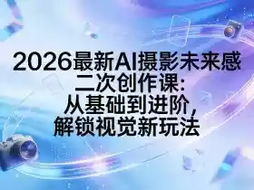 2026最新AI摄影未来感二次创作课：从基础到进阶，解锁视觉新玩法