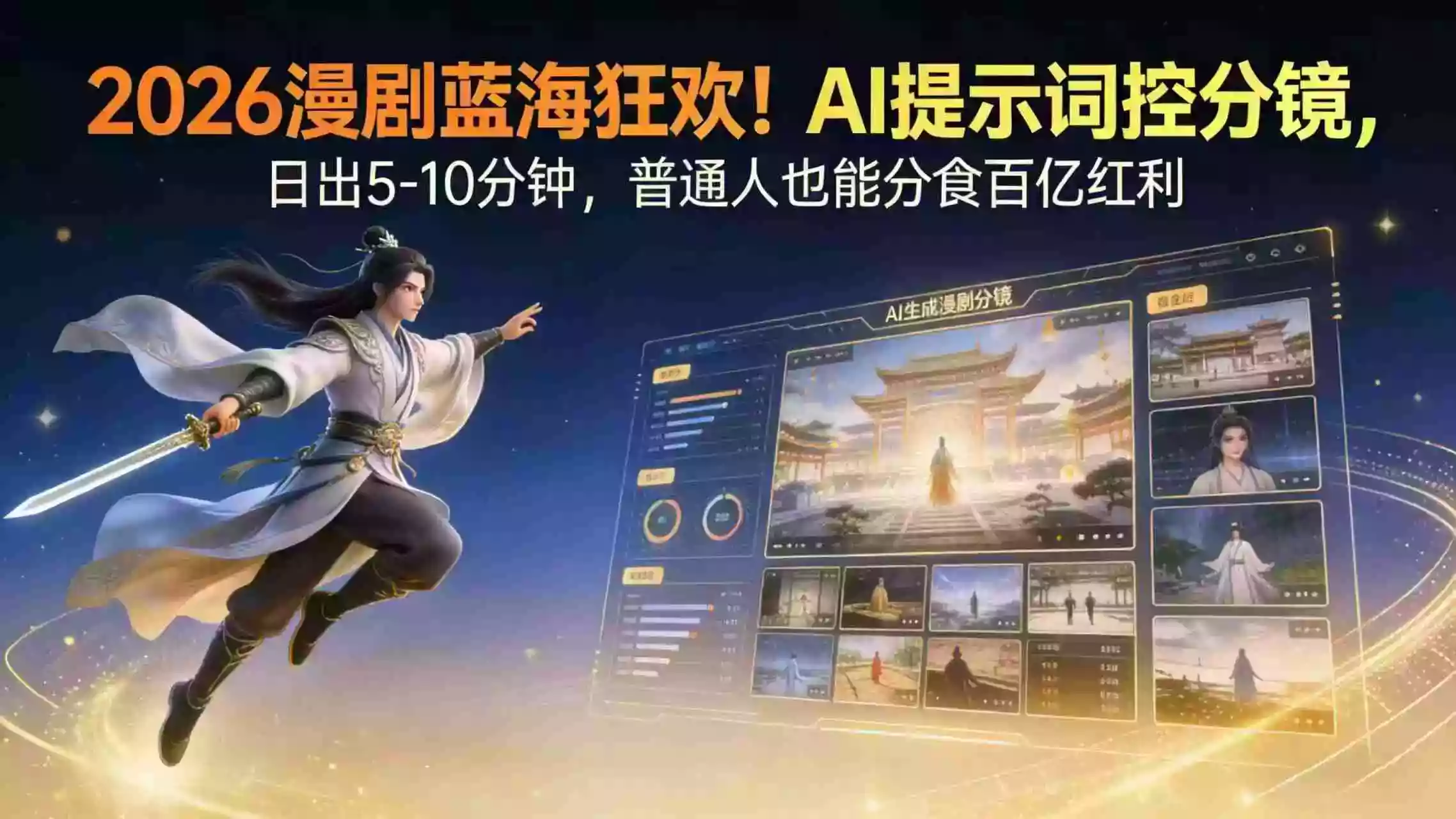 (17734期)2026漫剧红利实锤! AI 提示词控分镜, 普通人也能轻松月入过万