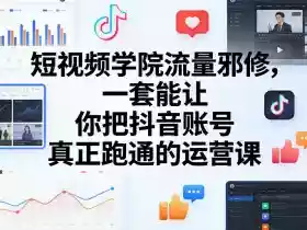 短视频学院流量邪修,一套能让你把抖音账号真正跑通的运营课