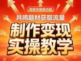视频号情感内容，共鸣题材获取流量，制作变现实操教学